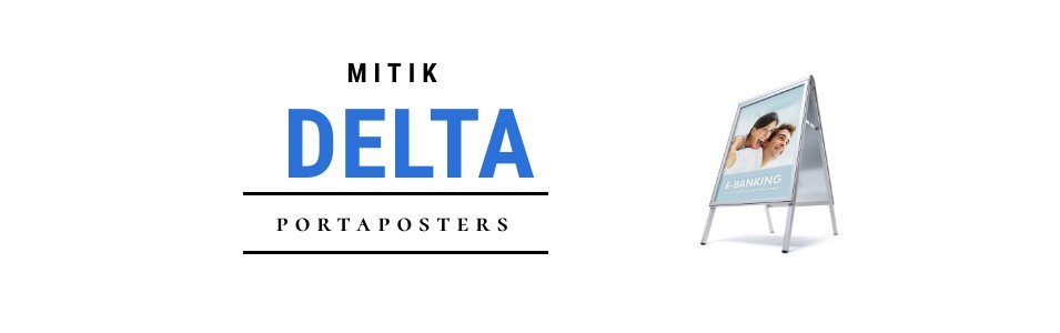 Portapósters de pie delta doble cara|Expositores y portaposters